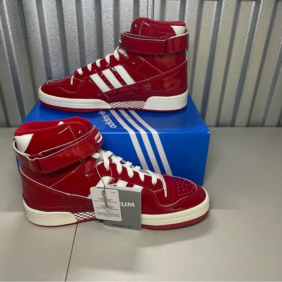 Adidas Forum Hi 84 Red Patent GY6973 Men’s Shoes NEW - Picture 2 of 5